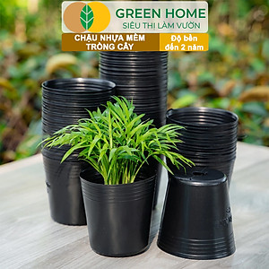 Chậu Trồng Cây Greenhome, nhiều kích thước, Nhựa Mềm, Dẻo, Nhẹ, Trồng Cây, Bầu Ươm Cây Giống, Độ Bền Đến 2 Năm