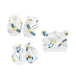 Set mũ, bao tay, bao chân cao cấp cho bé sơ sinh từ 0 - 6 tháng tuổi