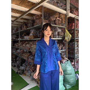 Áo lam đi chùa , lụa gấm cao cấp, áo bà ba gấm