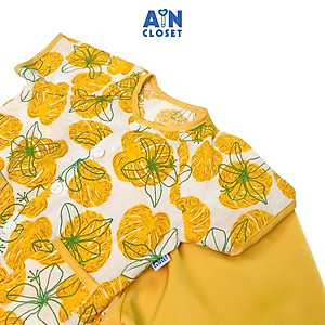 Bộ quần áo bà ba lửng bé gái họa tiết Hoa Ly vàng tơ - AICDBGNVFKBV - AIN Closet