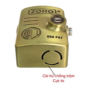 Ổ khóa chụp bát cửa báo động chống trộm ZORO thông minh - màu vàng đồng - khóa chụp chống cắt toàn diện, chống cắt khoen cửa - hàng chính hãng