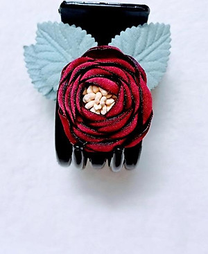 Kẹp tóc sau - Kẹp tóc hoa hồng đỏ