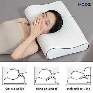 Gối Công Thái Học NOOZ Contour Foam Pillow Cao Su Non Lượn Sóng Nâng Đỡ Đầu - Giảm Đau Vai Gáy