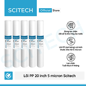 Combo 5 lõi PP 20 inch 5 micron - Lõi số 1 máy lọc nước RO, bộ lọc thô - Hàng chính hãng