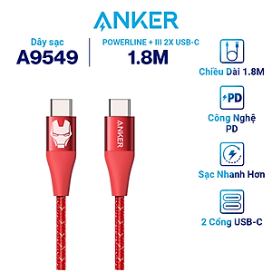 Cáp Sạc ANKER Powerline+ II USB-C To USB-C Phiên Bản Marvel - A9547 / A9549 - Hàng Chính Hãng