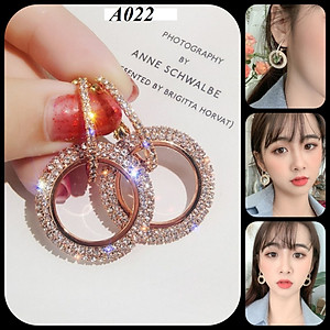 Bông tai nữ siêu xinh đính đá zircon sang trọng