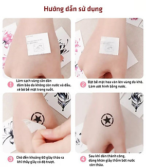 Set 10 Tờ Hình Xăm Dán 8 Ngày Chống Nước Lâu Trôi Hoa Cúc Họa Mi, Mặt Trăng, Trái Đất Thời Trang Legaxi