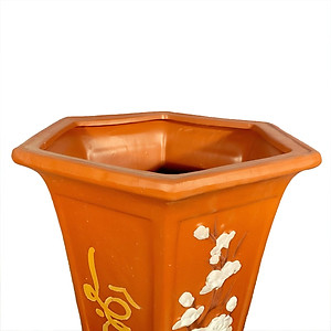 Chậu trồng cây lục giác gốm 