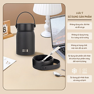 Hộp cơm giữ nhiệt Lebenlang LBL3038, cà men dung tích 700ml, chất liệu inox 304, kèm muỗng - hàng chính hãng 