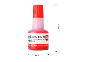 Mực dấu 40ml Deli, Đỏ - E9874