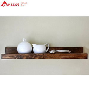 Kệ gỗ treo tường loại mảnh nhiều kích thước màu socola, kệ trang trí Anzzar, decor phòng khách, phòng ngủ