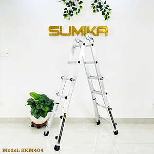 Thang nhôm rút lồng đa năng SUMIKA SKM404 - Chữ A cao nhất 2.0m, chữ I cao nhất 4.0m, tải trọng 300kg