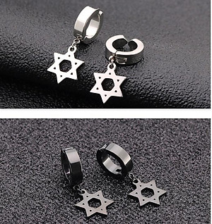 Bông Tai Nam Loại Kẹp Không Cần Bấm Lỗ Tai Kiểu Ngôi Sao Tòn Ten Chất Liệu Thép Titan Không Rỉ Không Dị Ứng TT 1802 - 1 cặp