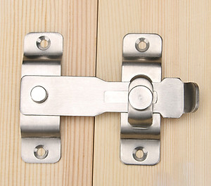 Chốt Khóa Cài Cửa KUNBE Bằng Thép Không Gỉ, Then Cửa Có Chốt Cố Định Thanh Gạt Loại To An Toàn, Chắc Chắn