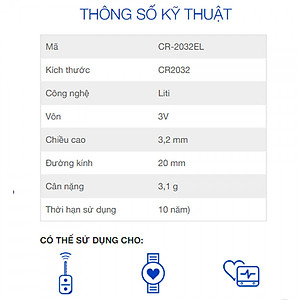 Pin CR2032 Nhật Bản 3V Date 2032 Hàng Cao Cấp