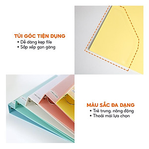 Bìa Còng O4 Switch ON AO+, Nhựa PP/ A4, 4 Nhẫn O (25/35/50 mm)