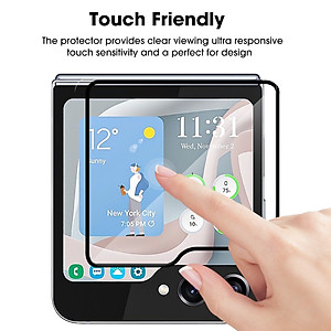 Miếng dán kính cường lực màn hình phụ cho Samsung Galaxy Z Flip 5 full 9D hiệu HOTCASE Kuzoom Protective Glass - mỏng 0.3mm, vát cạnh 2.5D, độ cứng 9H, viền cứng mỏng chống vỡ cạnh - Hàng nhập khẩu