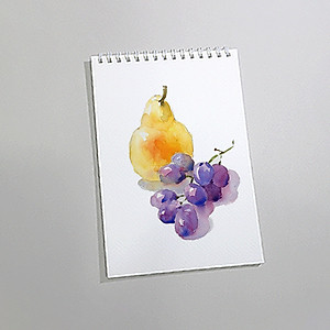 Sổ vẽ màu nước A4 giấy chuyên dụng có vân đẹp nhập từ Ý định lượng 300gsm, loang màu tốt lên màu trong tự nhiên,15 tờ/cuốn Green Art-Hàng chính hãng