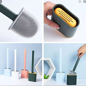 Cọ Vệ Sinh Toilet Bồn Cầu Bằng Silicon Tiện Lợi( giao mầu ngẫu nhiên )