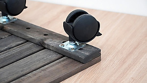 Đế Lót Chậu Cây Có Bánh Xe Thương Hiệu ANKAN, Đế Để Chậu Cây, Mặt Vuông Bằng Gỗ Tràm, Màu Đen Đường Kính 30 Cm, Tải Trọng 80kg - Hàng Xuất Khẩu