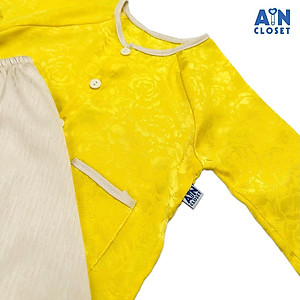Bộ quần áo Bà ba dài họa tiết hoa gấm Vàng Be - AICDBGZ6ADWT - AIN Closet