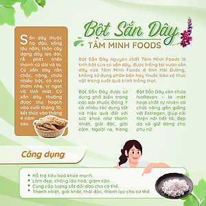 Bột sắn dây nguyên chất 500g TÂM MINH FOODS làm mát thanh lọc cơ thể