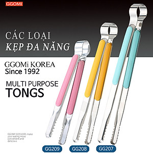 [HÀNG CHÍNH HÃNG]Kẹp gắp thức ăn đa năng màu sắc pastel bằng thép không gỉ an toàn cho sức khỏe mọi cỡ GGOMi Hàn Quốc