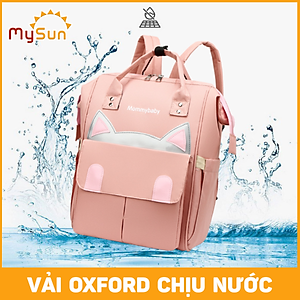 Balo bỉm sữa ĐA NĂNG có túi đựng đồ giữ nhiệt cho mẹ và em bé sơ sinh MÈO YÊU - MySun