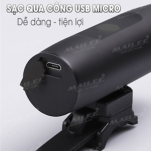 Đèn Xe đạp TX300 300 lumens chiếu sáng mạnh chất liệu Nhôm, sạc USB 2200mAh đi đêm chiếu sáng TW (không kèm pát treo ngược) - Mai Lee
