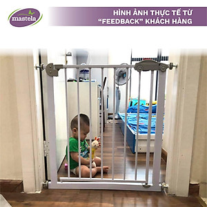 Thanh chắn cửa, chắn cầu thang chính hãng Mastela D04 bảo vệ an toàn cho bé, Không cần khoan tường, có thể thanh mở rộng
