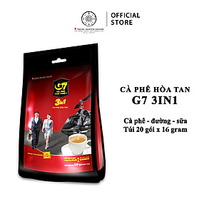 Trung Nguyên Legend - Cà phê hòa tan G7 3in1 - Bịch 20 sachets x 16gr (gói vuông)