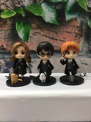 Bộ Sưu Tập Mô hình để bàn 6 nhân vật Harry Potter phong cách Chibi siêu đáng yêu, cao 9-10cm, cử động được khớp tay-Dru-hàng chính hãng 