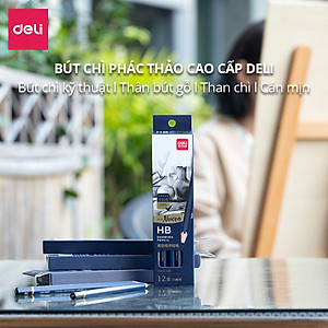 Bút Chì Phác Thảo Cao Cấp Deli Nuevo S999 | Độ Cứng Từ B - 14B, H, 2H, 3H, HB - 12 Chiếc