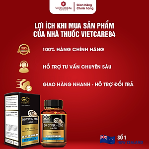 Viên uống tinh chất Hàu nhập khẩu chính hãng New Zealand GO OYSTER + ZinC (60 viên) giúp tăng cường sinh lý nam, cải thiện chất lượng tinh trùng