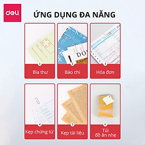 Hộp 160 kim kẹp giấy ghim vòng màu sắc pastel 29mm dùng kẹp tài liệu văn phòng phẩm giữ văn bản học sinh văn phòng đa năng tiện lợi Deli