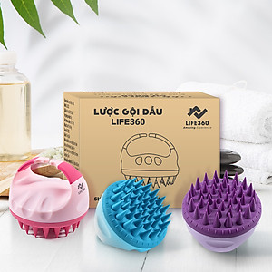 Lược gội đầu silicone Life360 LE-LGD22 - Massage da đầu, giảm ngứa, giảm gàu tăng cường tuần hoàn máu giảm gãy rụng tóc