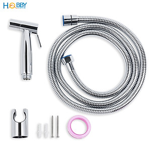 Vòi xịt rửa vệ sinh inox 304 bóng dây cấp 1.5m Hobby home decor VSR10