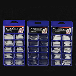 Hộp 100 móng tay úp liền mạch trong suốt bằng acrylic cho nữ
