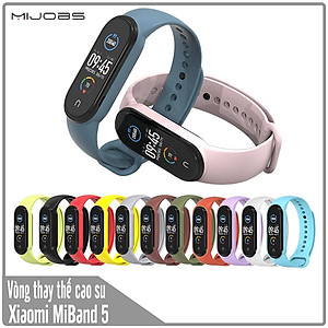 Dây đeo thay thế cho Xiaomi Miband 5 nhựa dẻo TPU Trơn nhiều màu 