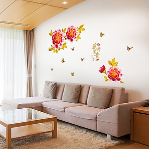 Decal dán tường hoa thược dược SK9334