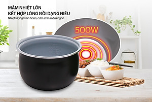 Nồi Cơm Điện Nắp Gài 1.2L Sunhouse Mama SHD8265B - Hàng Chính Hãng
