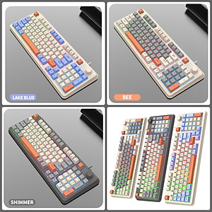 Bàn Phím Led Rainbow Gaming Giả cơ K82 có núm chỉnh âm lượng cho máy tính , laptop hàng nhập khẩu