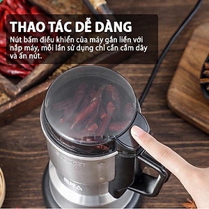 Máy Xay Hạt Khô Tiêu Chuẩn Châu Âu, Xay Ngũ Cốc Mini Công Suất 300w Lưỡi Dao 6 Cánh Thân Máy Bằng Thép Không Gỉ - FOOD - Hàng chính hãng dododios