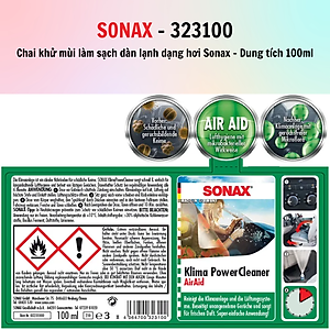 Chai khử mùi làm sạch dàn lạnh dạng hơi Sonax Car A/C Cleaner 100ml 323100