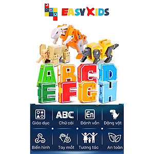 Đồ Chơi Bảng 26 Chữ Cái Biến Hình Lắp Ghép Chiến Binh Robot Khủng Long Lớn Sáng Tạo Chữ Số Và Dấu