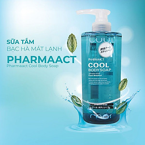 Sữa tắm cho nam giới Pharmaact Cool 600ml Nhật Bản, bạc hà mát lạnh