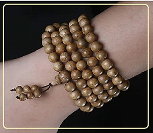 Combo 2 Vòng tràng 108 hạt gỗ đàn hương phong thủy niệm phật, kiêm vòng thời trang sang trọng đẳng cấp