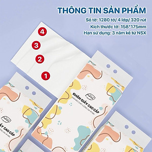 Thùng 4 gói khăn giấy, khăn giấy treo tường dạng rút đáy, khăn giấy cao cấp