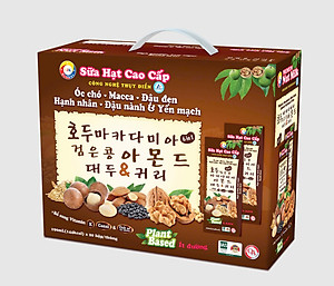Sữa hạt cao cấp Óc chó-Macca-Đậu đen-Hạnh nhân-Đậu nành & Yến mạch ít đường 190ml (20 hộp/xách)