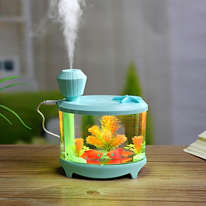 Máy Phun Sương Tạo Ẩm Kiểu Dáng Hồ Cá Mini Có Đèn Led 